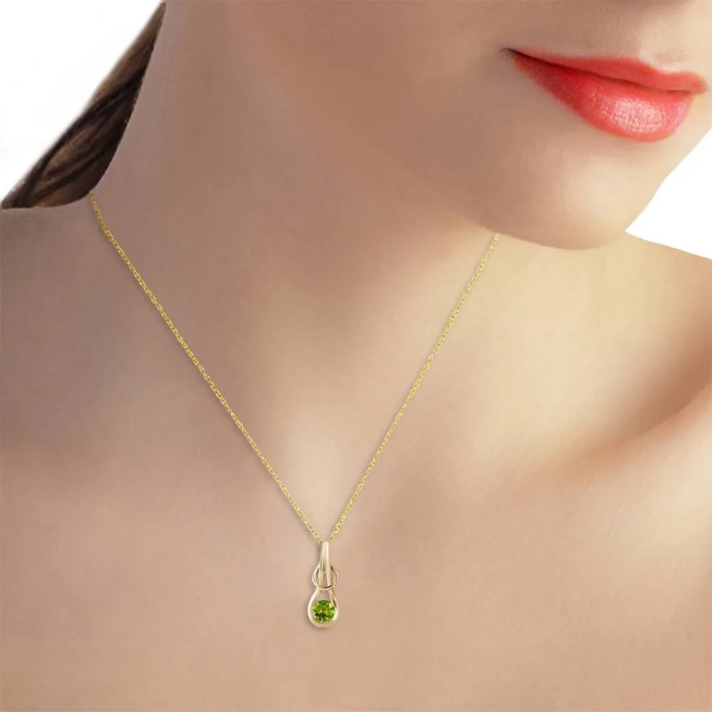 0.65 Carat 14K Solid Yellow Gold No Conclusions Peridot Necklace