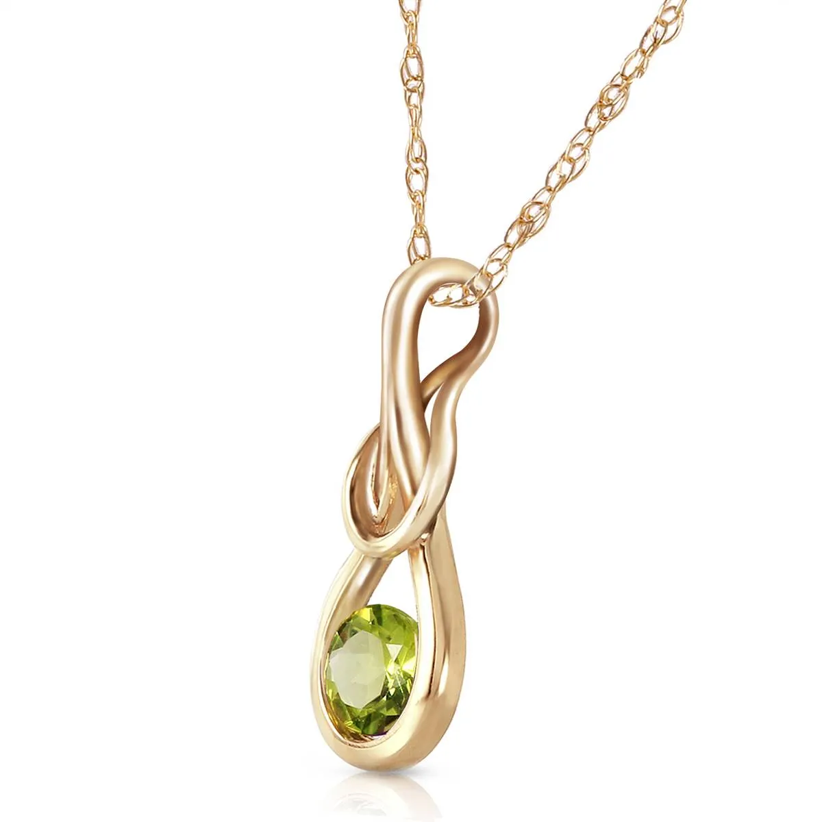 0.65 Carat 14K Solid Yellow Gold No Conclusions Peridot Necklace