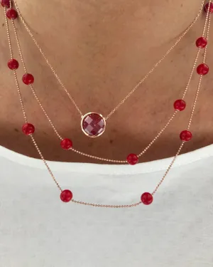100 cm long chain with Coral beads