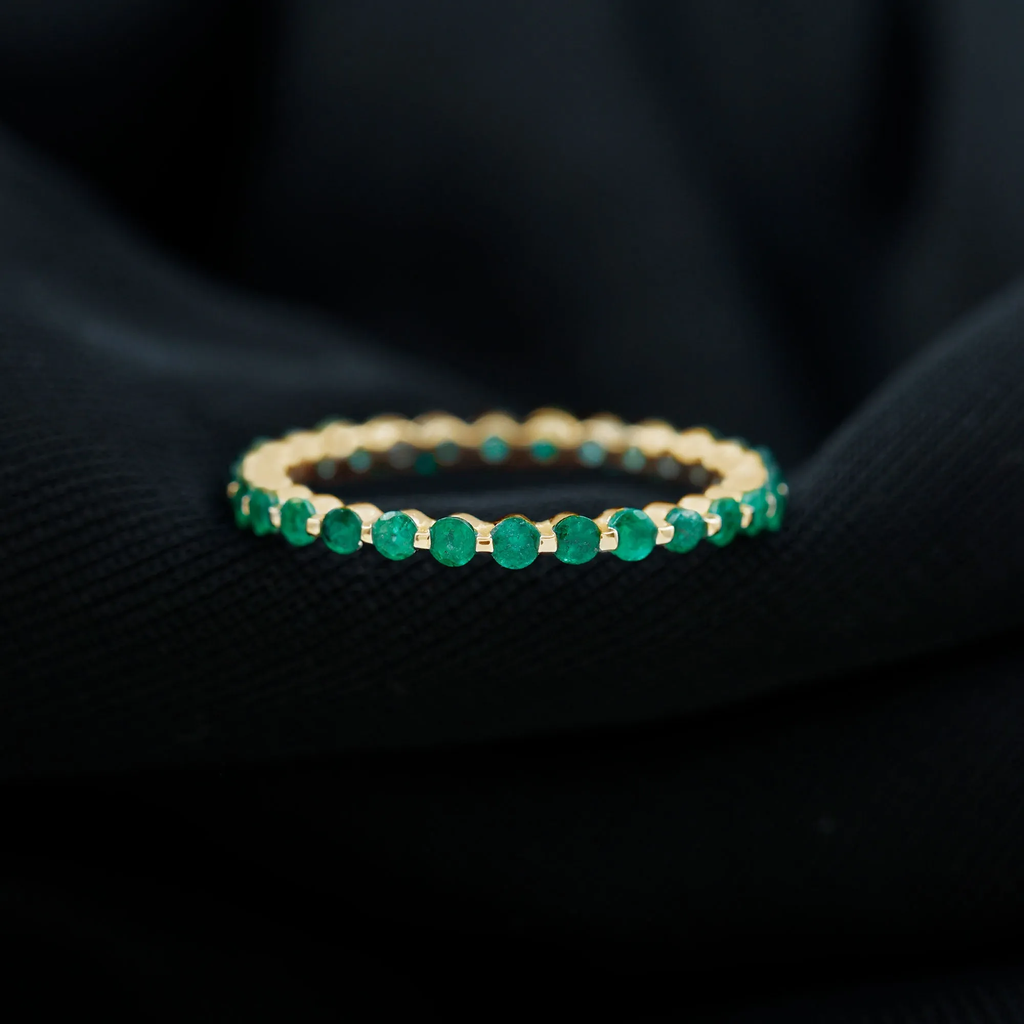 1.25 CT Emerald Floating Eternity Band for Women
