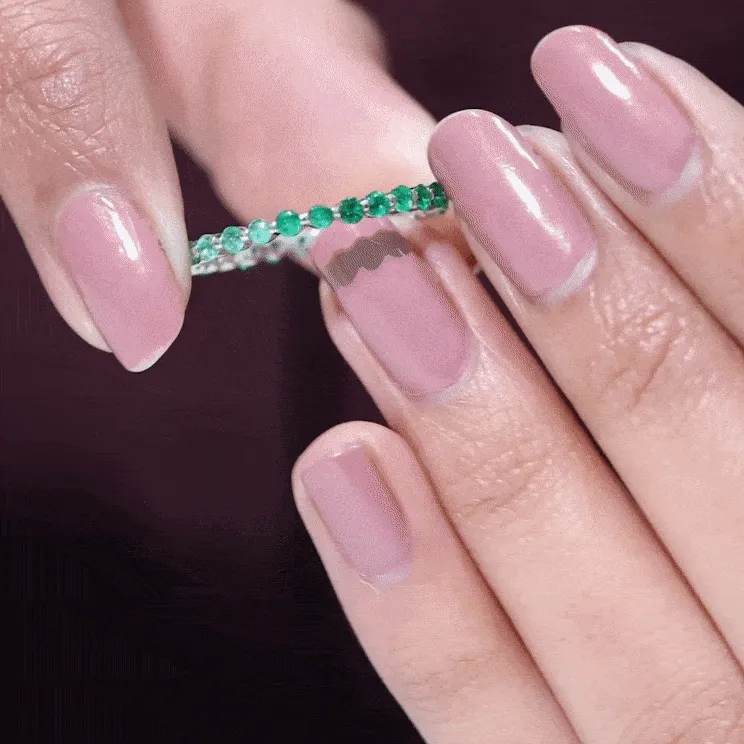 1.25 CT Emerald Floating Eternity Band for Women