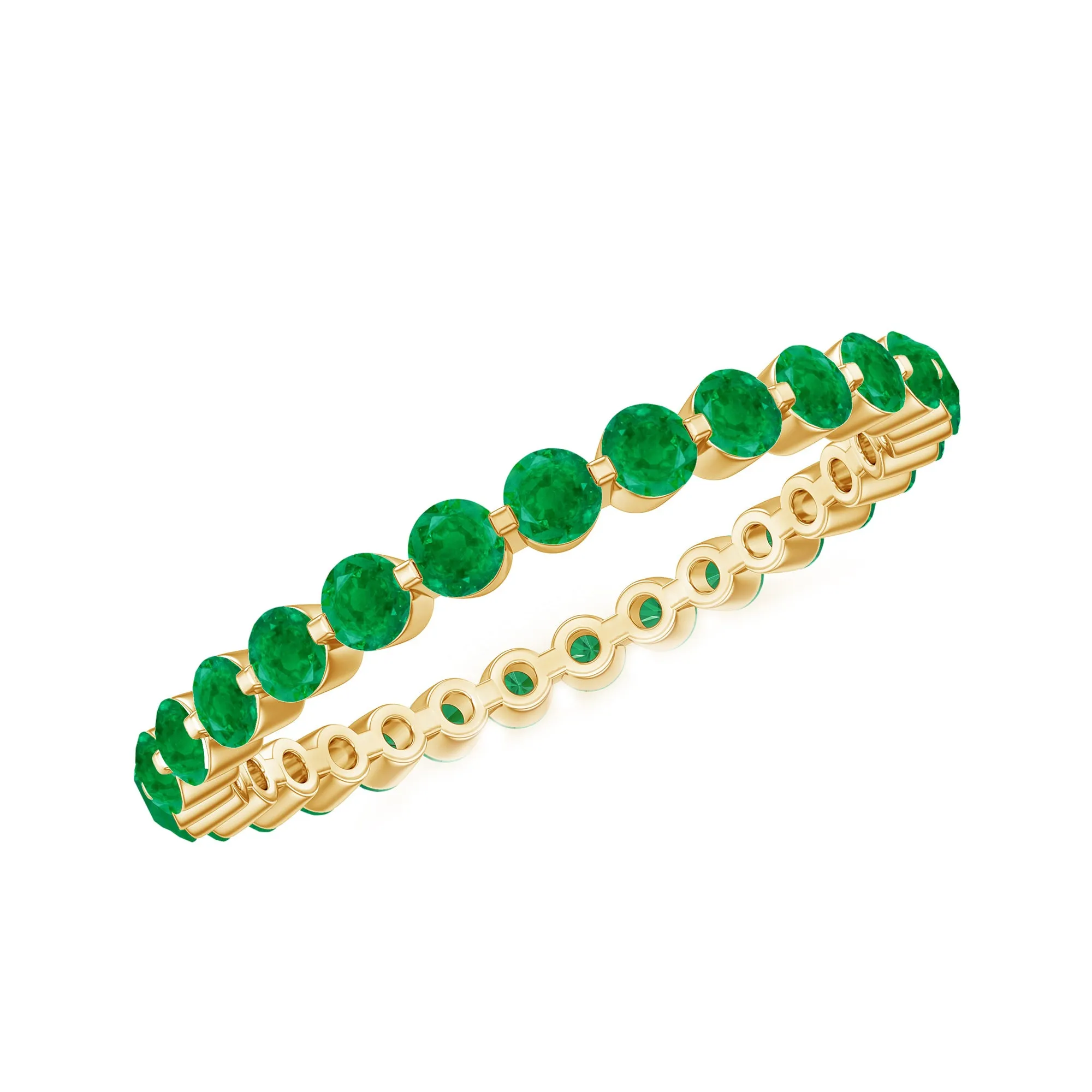 1.25 CT Emerald Floating Eternity Band for Women