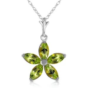 1.4 Carat 14K Solid White Gold La Vie Peridot Necklace
