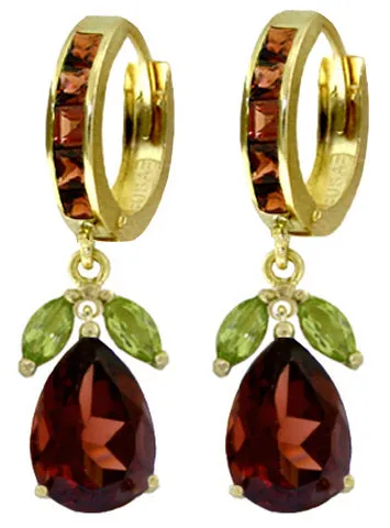 14.3 Carat 14K Solid White Gold Sequel Peridot Garnet Earrings