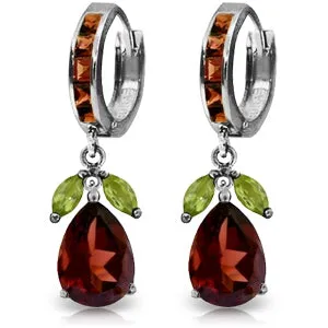 14.3 Carat 14K Solid White Gold Sequel Peridot Garnet Earrings