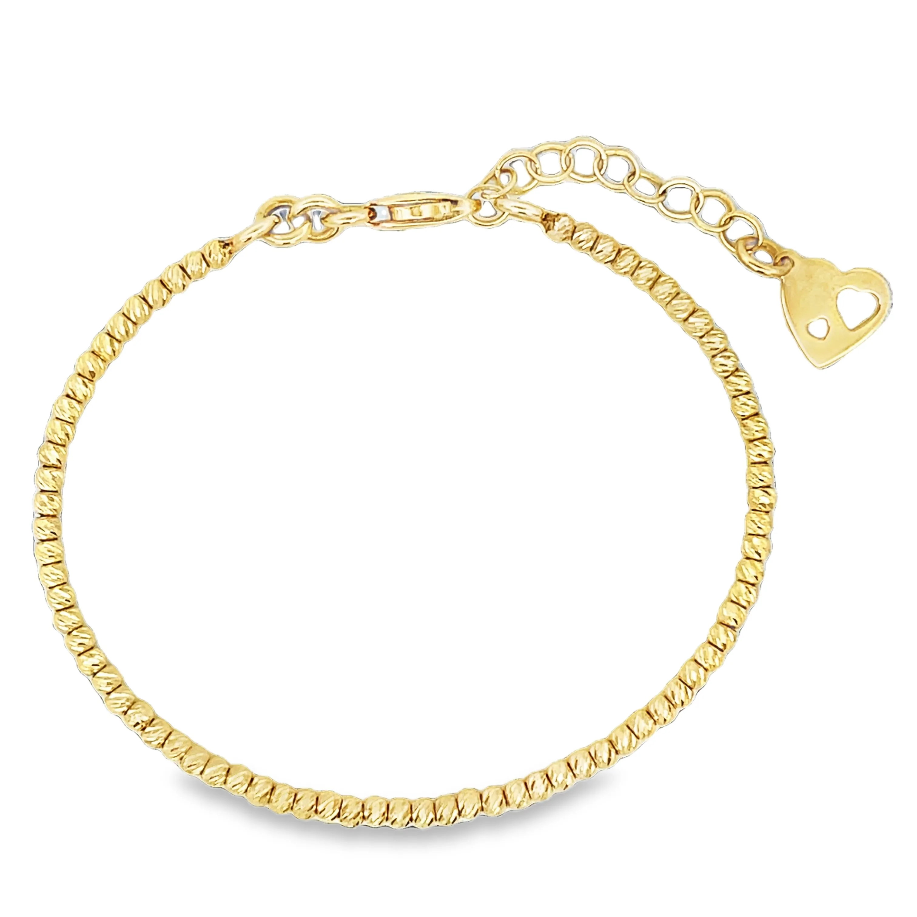 14k bead bangle style bracelet