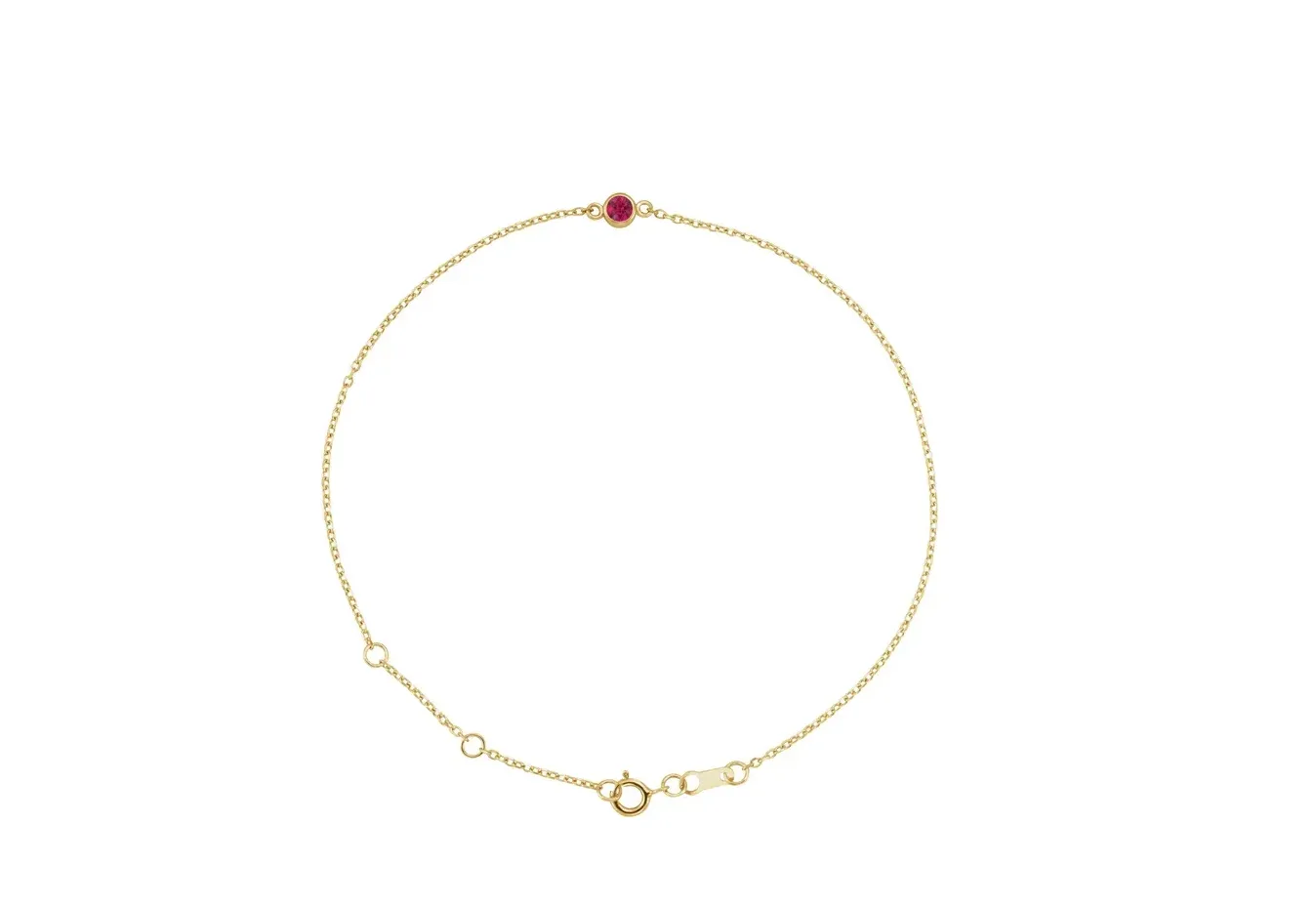 14K Gold Natural Round Ruby Bracelet