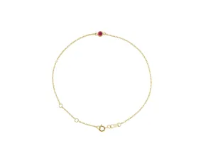 14K Gold Natural Round Ruby Bracelet