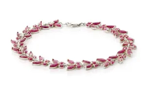 16.5 Carat 14K Solid White Gold Butterfly Bracelet Natural Ruby