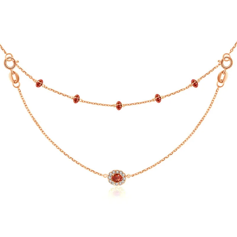 18k Gold 2 Ways By The Yard Ruby Bead Necklace