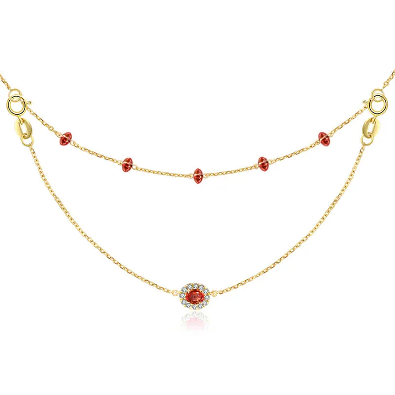 18k Gold 2 Ways By The Yard Ruby Bead Necklace