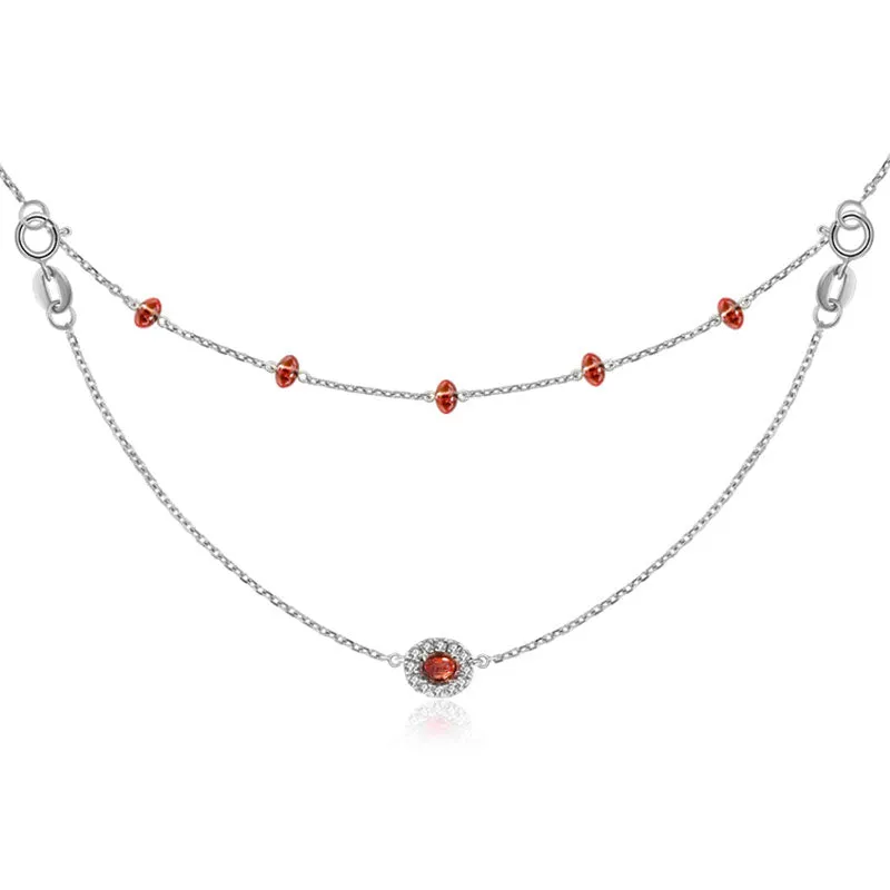 18k Gold 2 Ways By The Yard Ruby Bead Necklace