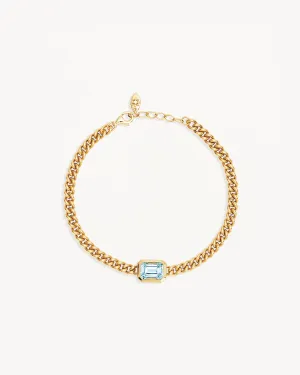 18k Gold Vermeil Calm Your Soul Topaz Curb Bracelet