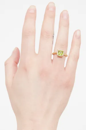 18K Peridot Diamond Petit Chatelaine Ring