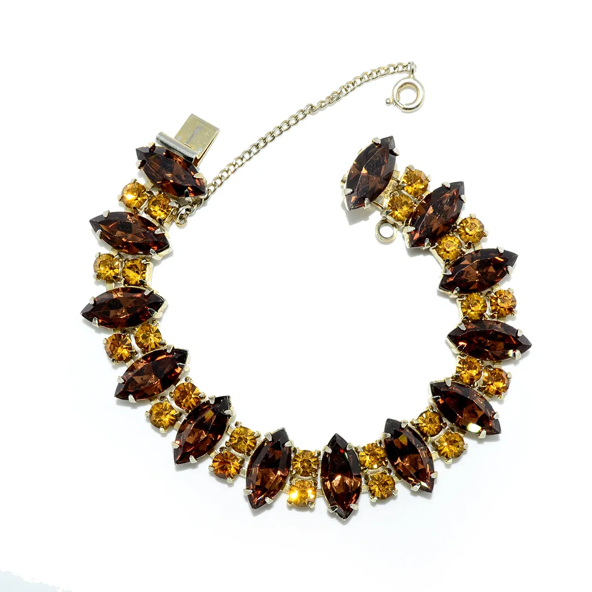 1950s Wiesner Brown Topaz Crystal Vintage Bracelet