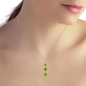 2.4 Carat 14K Solid Rose Gold Waterdrops Peridot Necklace