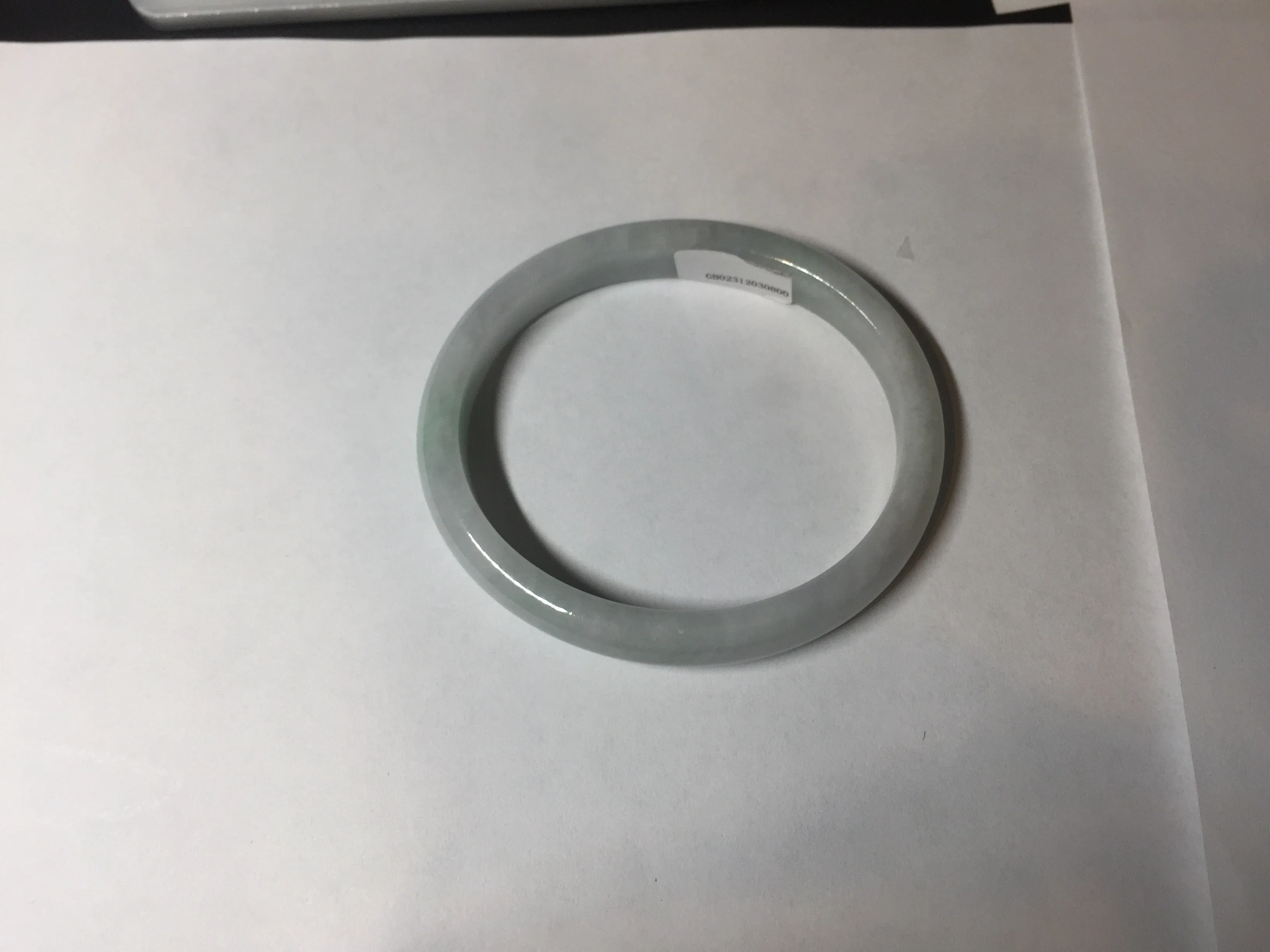 49mm Type A 100% Natural light green oval Jadeite Jade bangle BM71