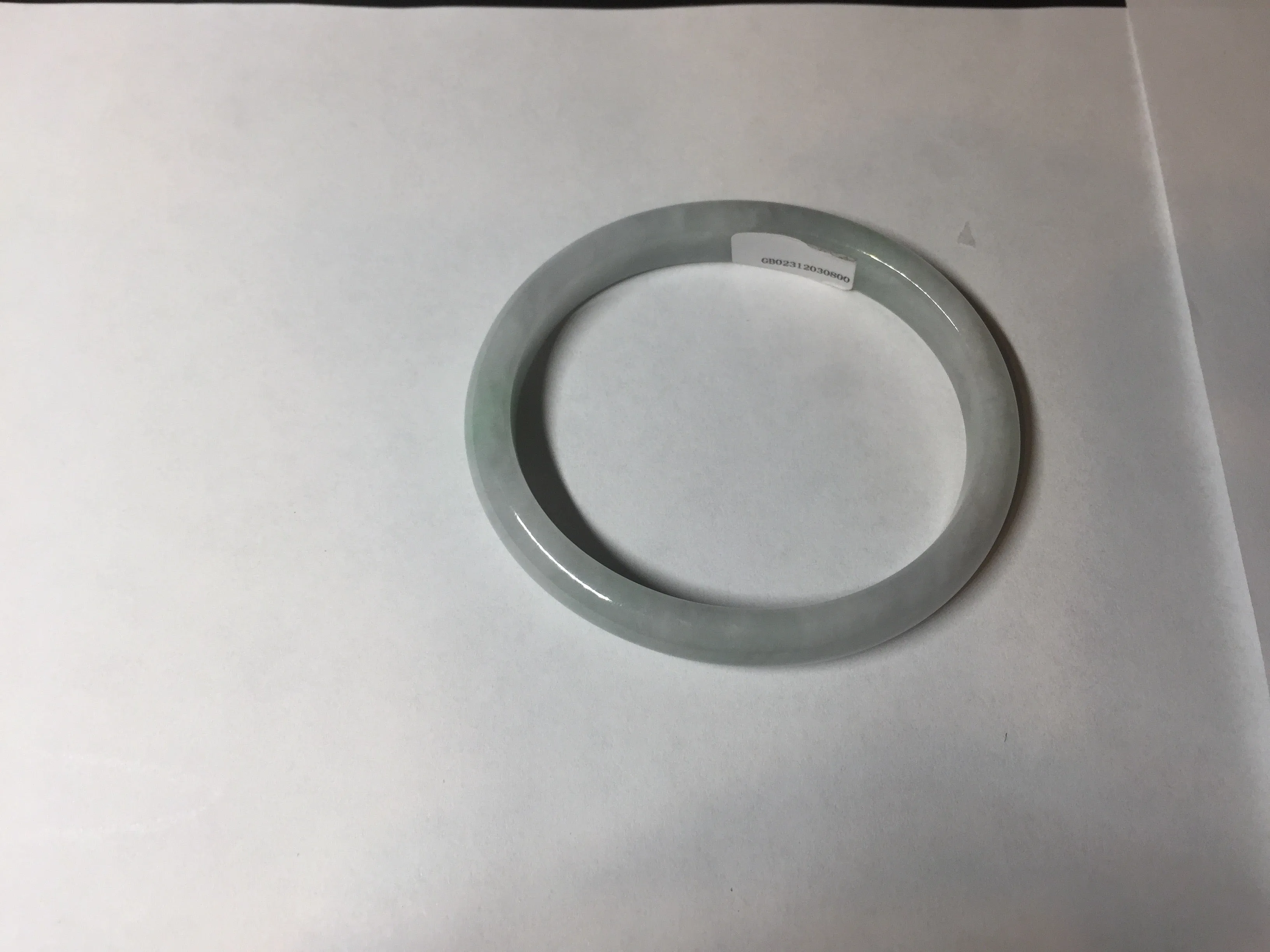 49mm Type A 100% Natural light green oval Jadeite Jade bangle BM71