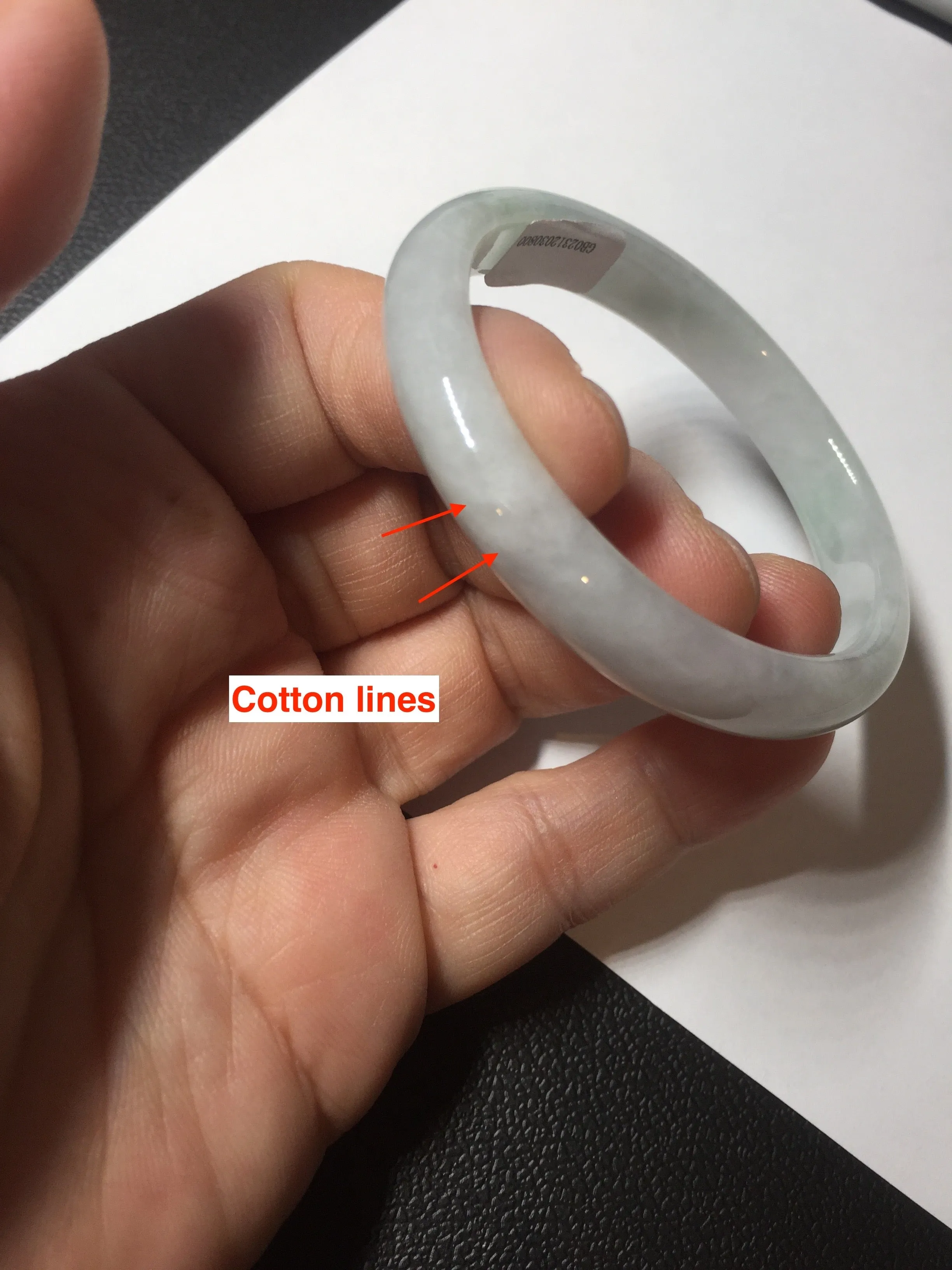 49mm Type A 100% Natural light green oval Jadeite Jade bangle BM71