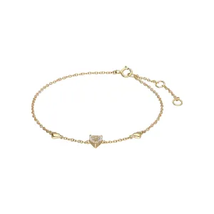 9 Karat Gelbes Gold Weißes Topas Herzarmband