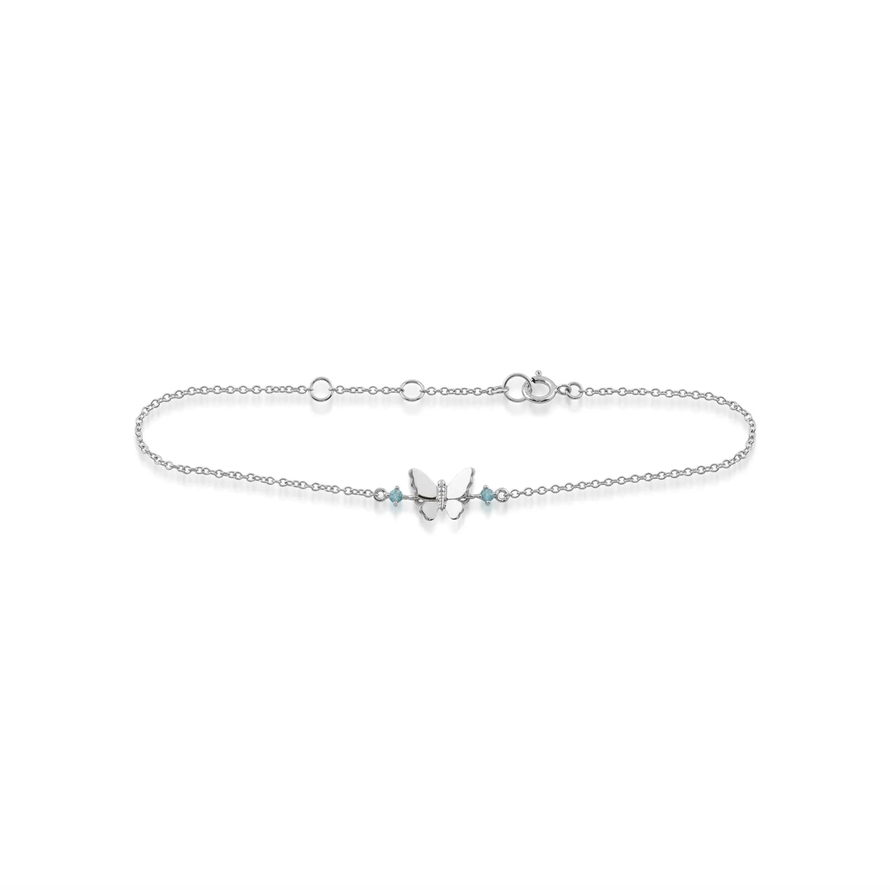 9 karat Weißes Gold Topas 7zoll Armband