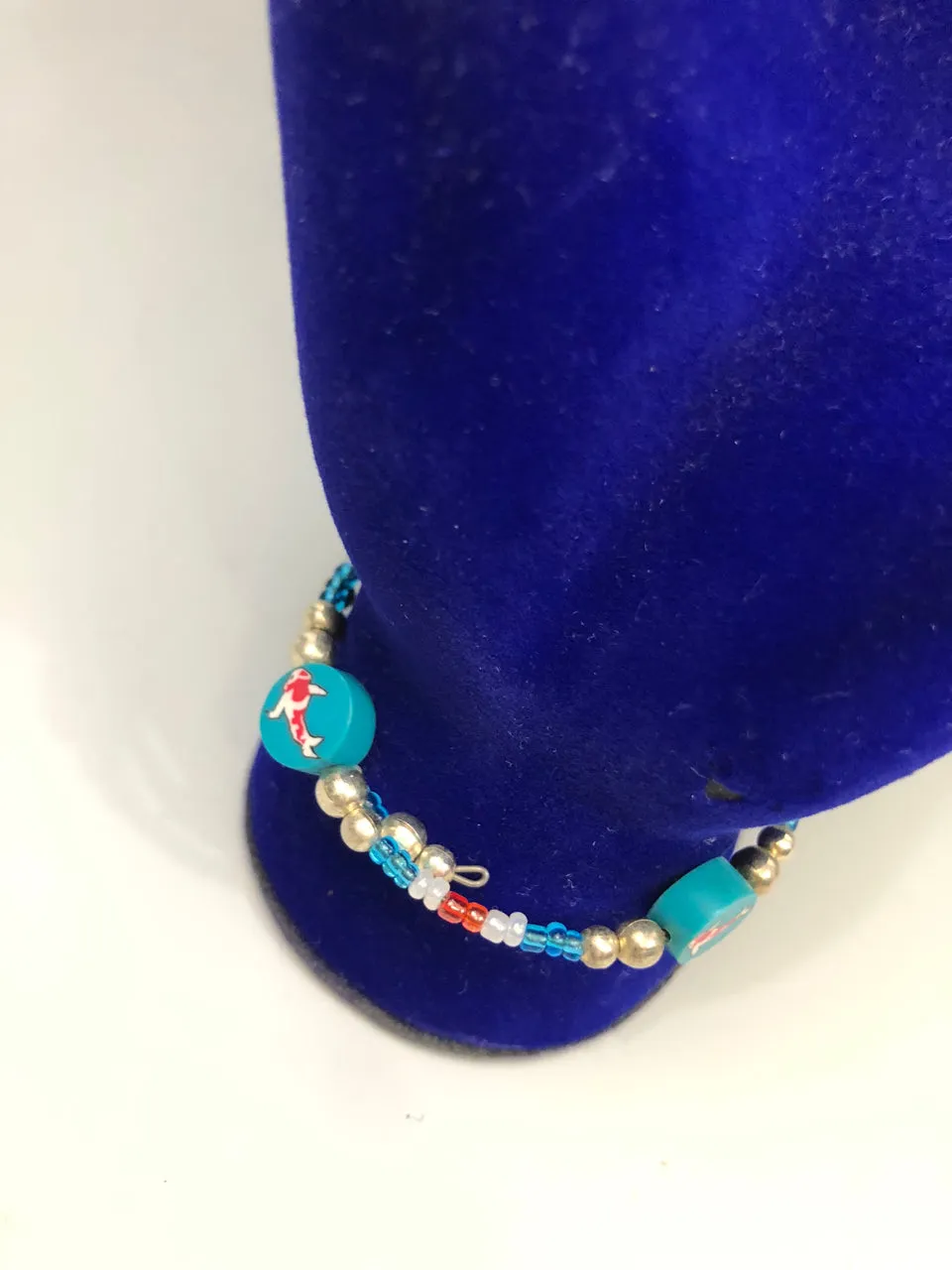 90s Beaded & Clay Bracelet (Fish Design)