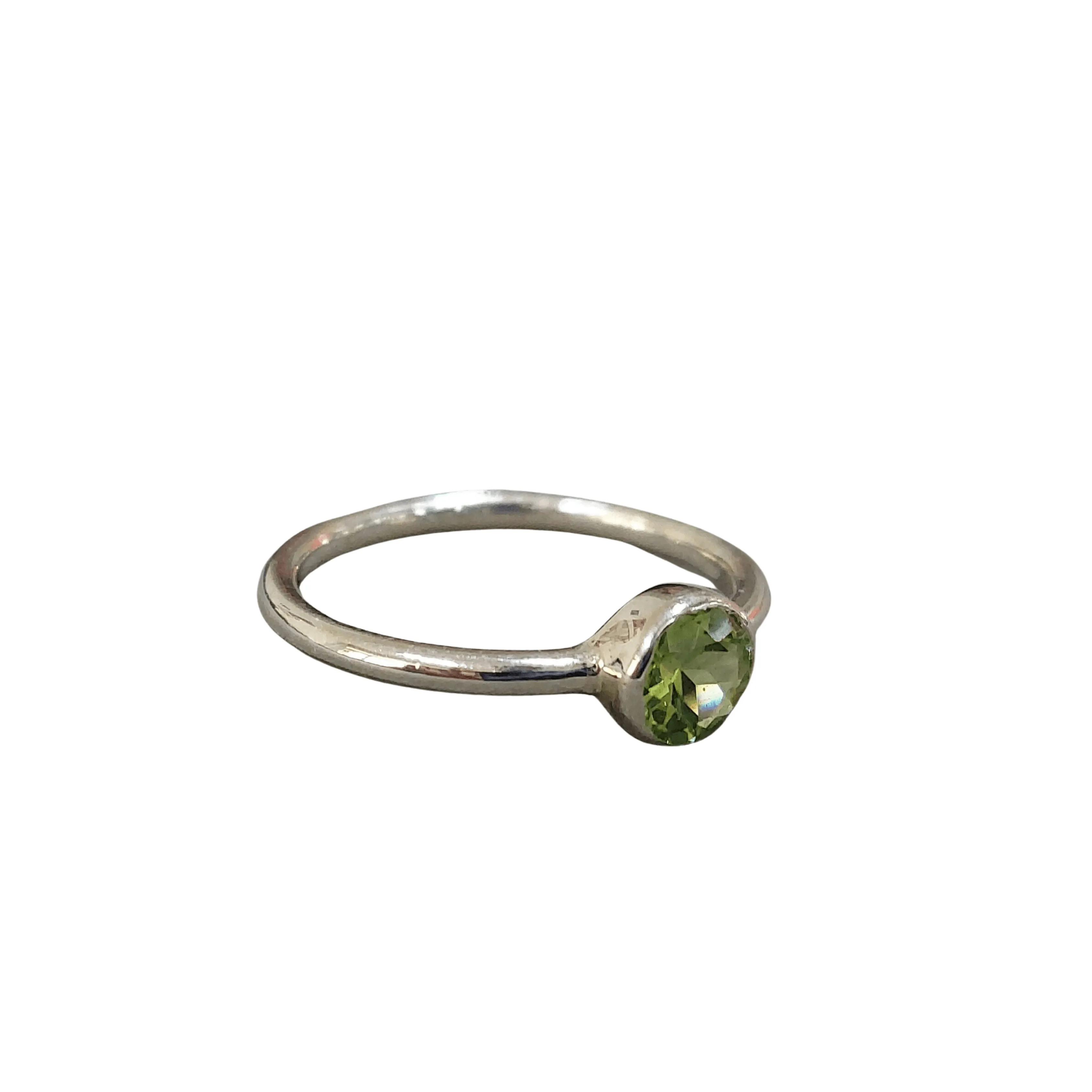 925 Silver Green Peridot Ring