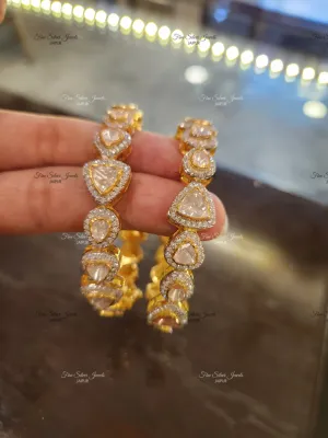 925 Silver Matyasa Polki bangle (set of 2)