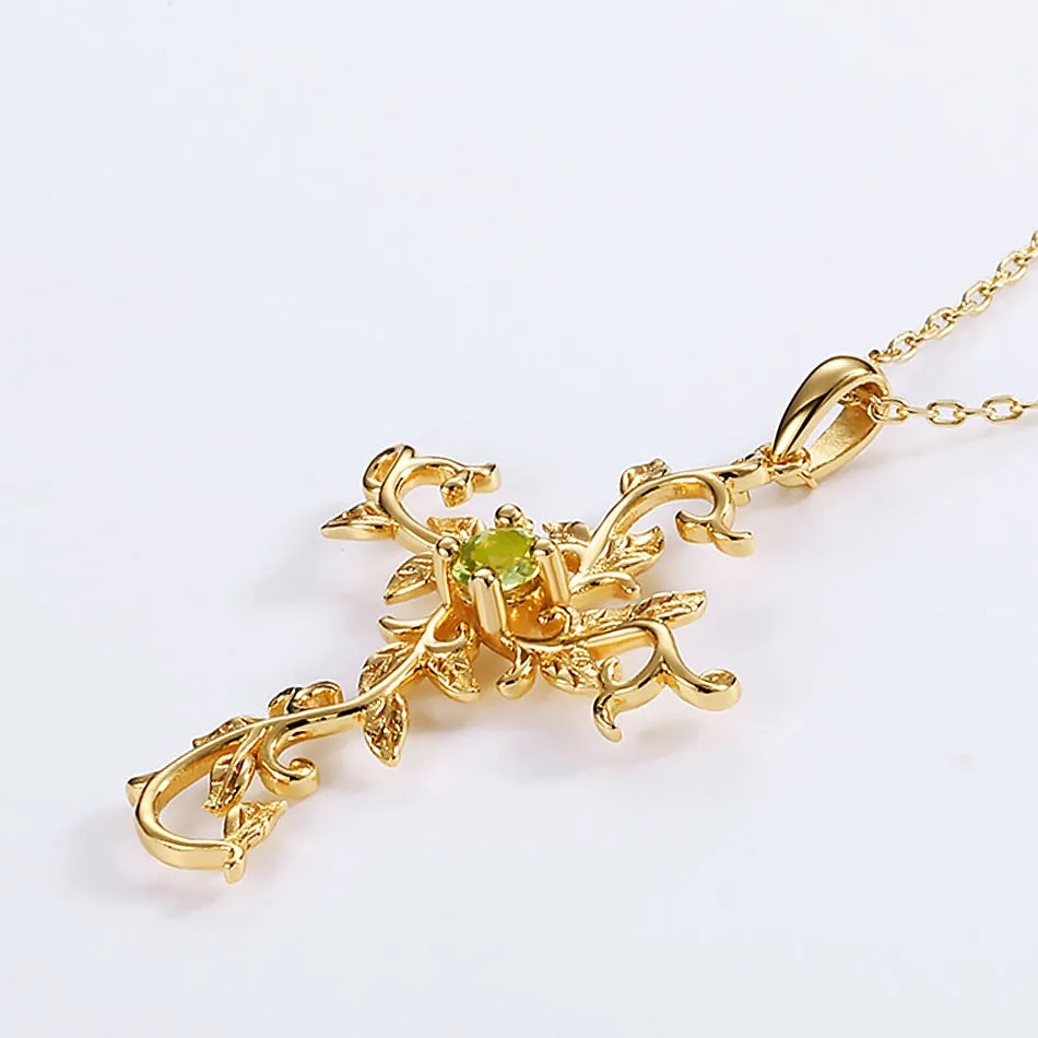 925 Sterling Silver Natural Peridot Gemstone Pendant