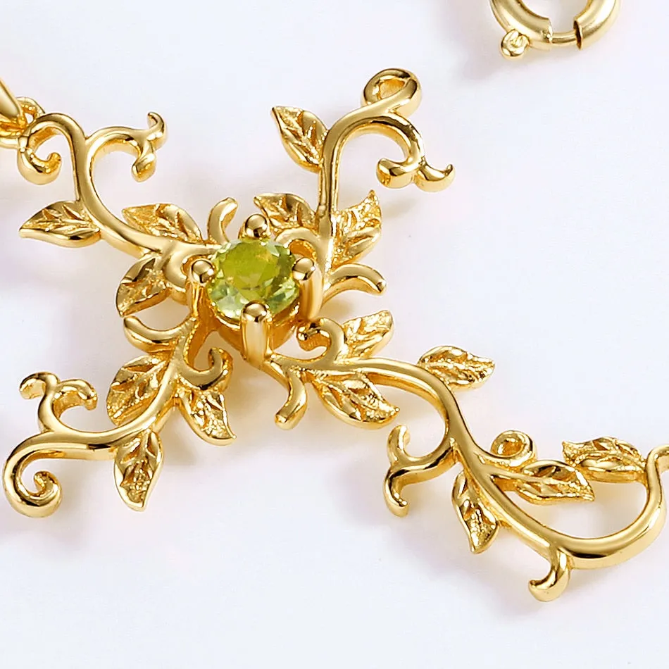 925 Sterling Silver Natural Peridot Gemstone Pendant