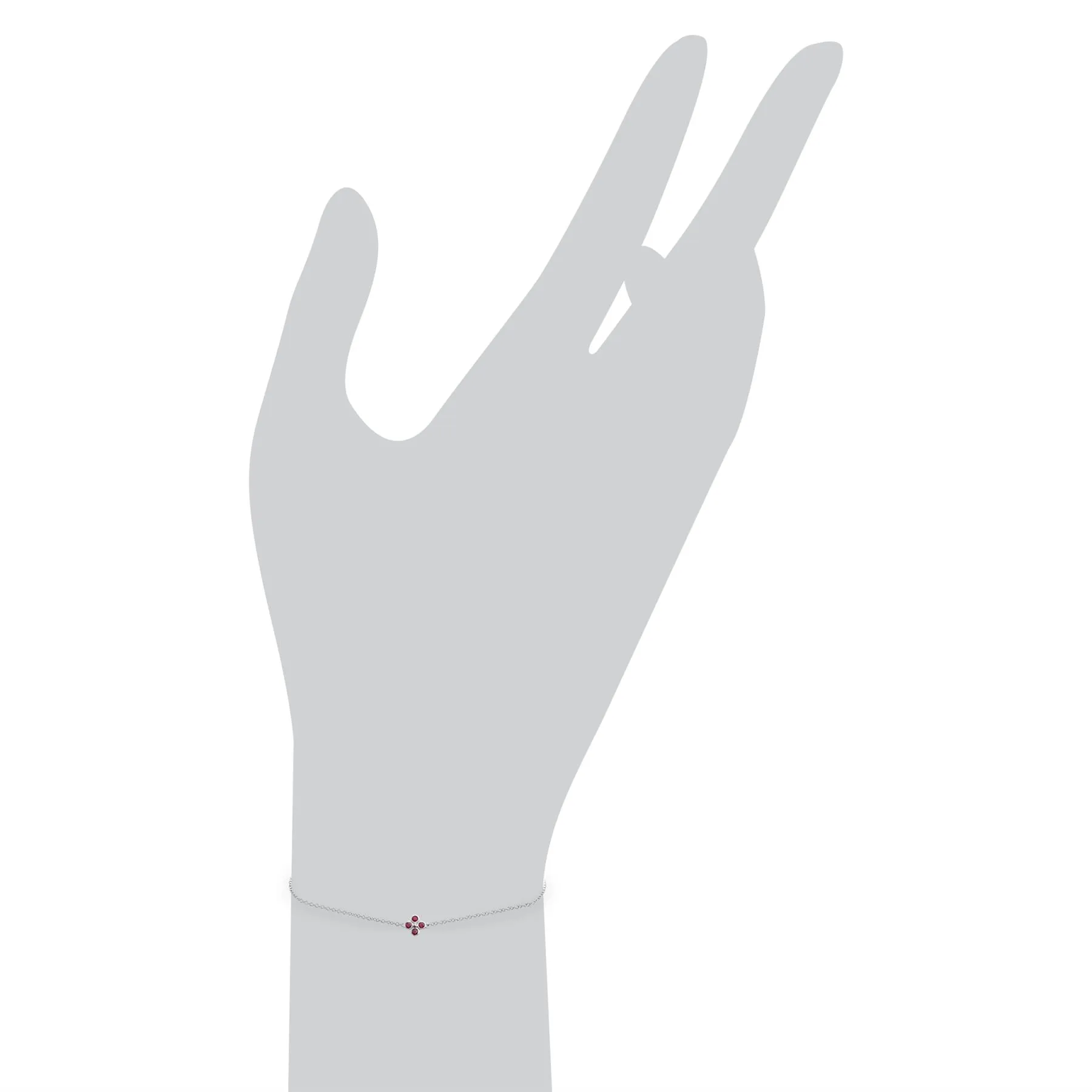 925er Sterlingsilber Rubin 7zoll Armband
