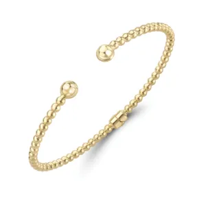 9ct Yellow Gold Beaded Torque Bangle