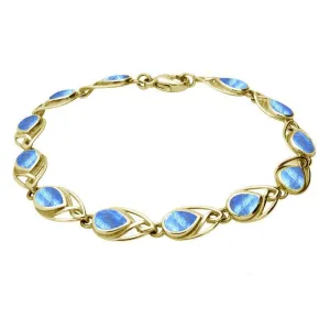 9ct Yellow Gold Moonstone Celtic Pear Shaped Bracelet