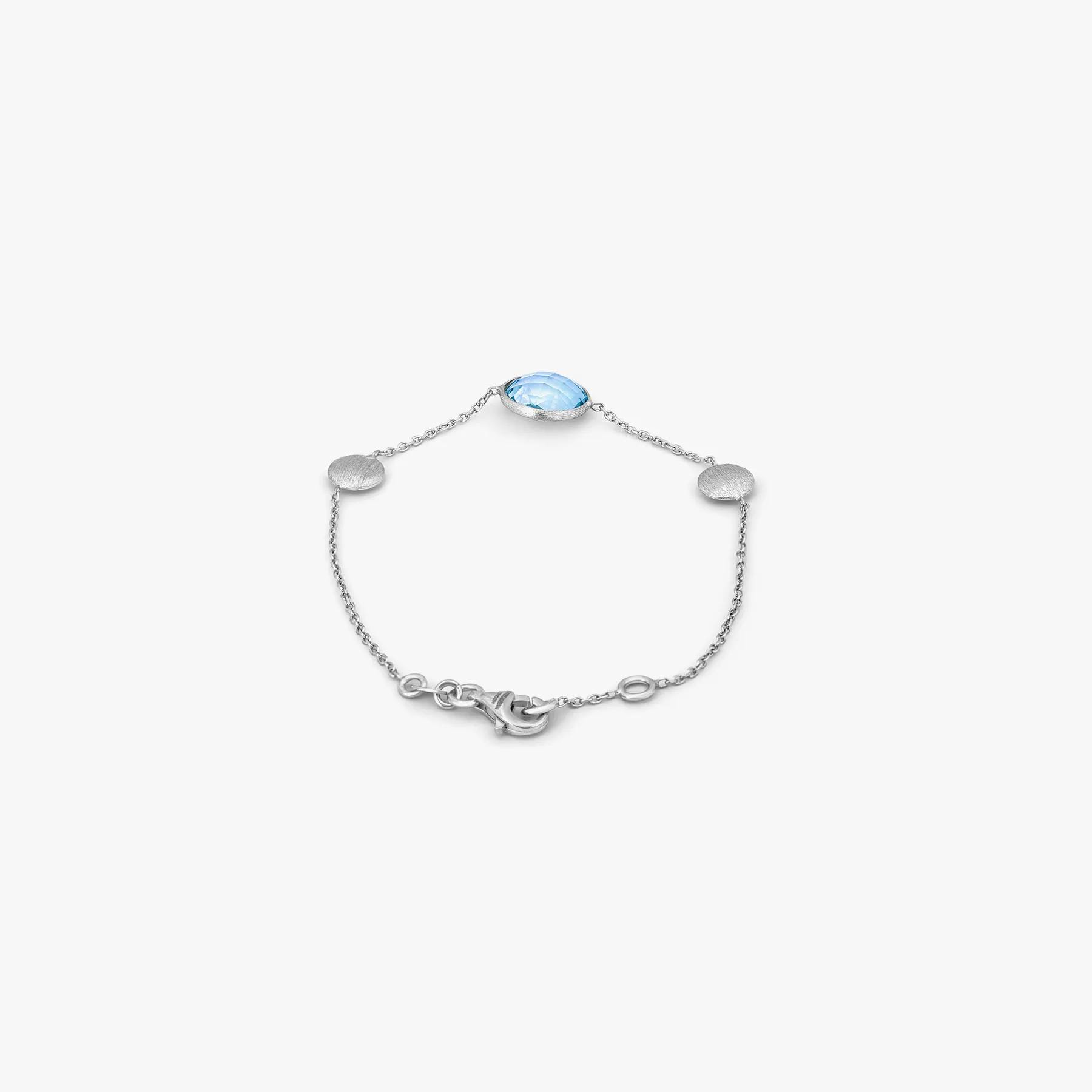 9K satin white gold Kensington bracelet with topaz
