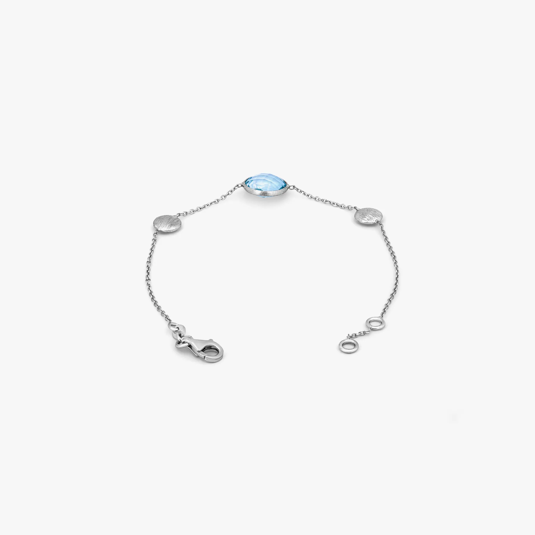 9K satin white gold Kensington bracelet with topaz