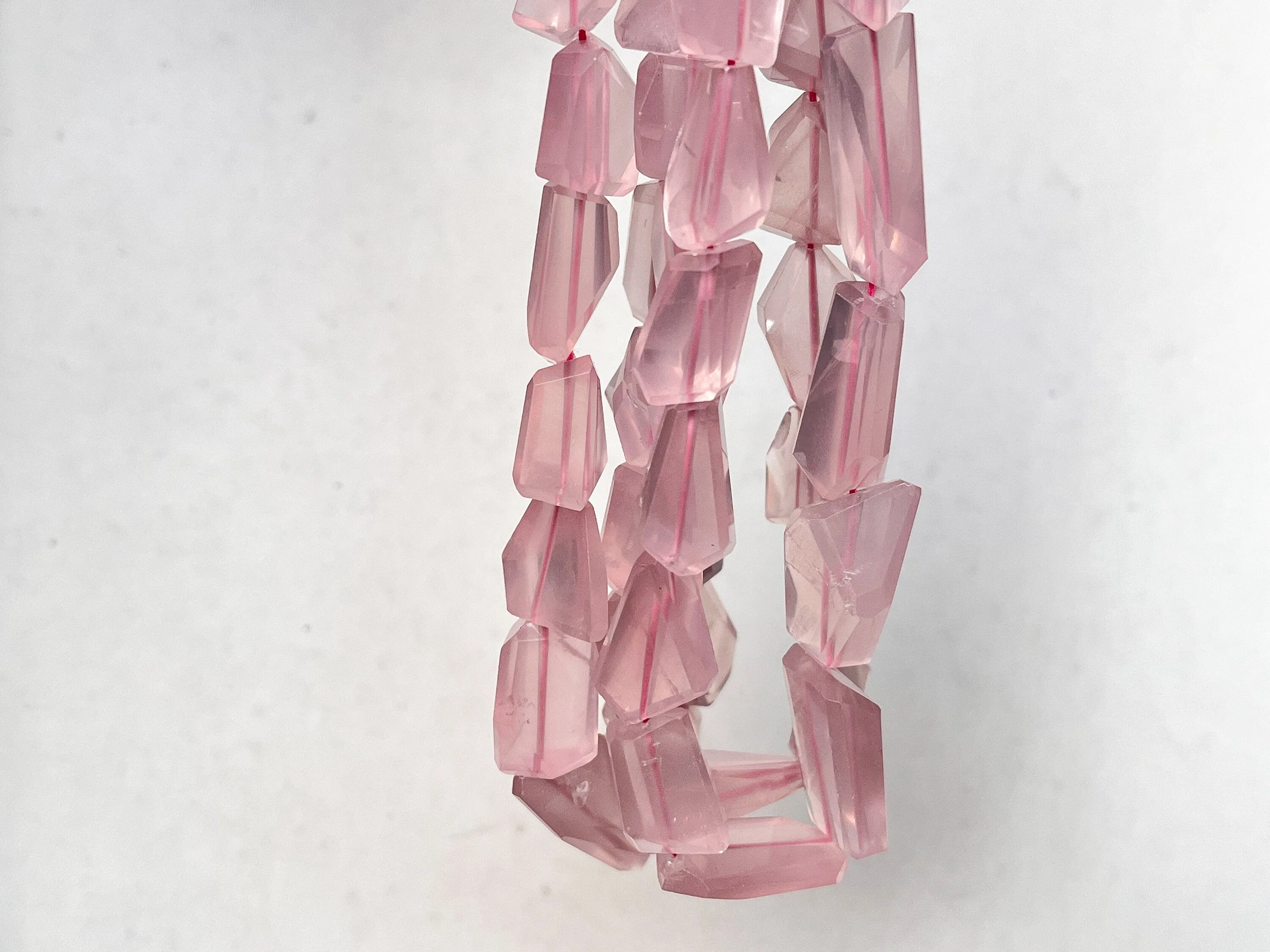 AAA Natural Rose Quartz faceted Tumble Shape Clear Quality Beads