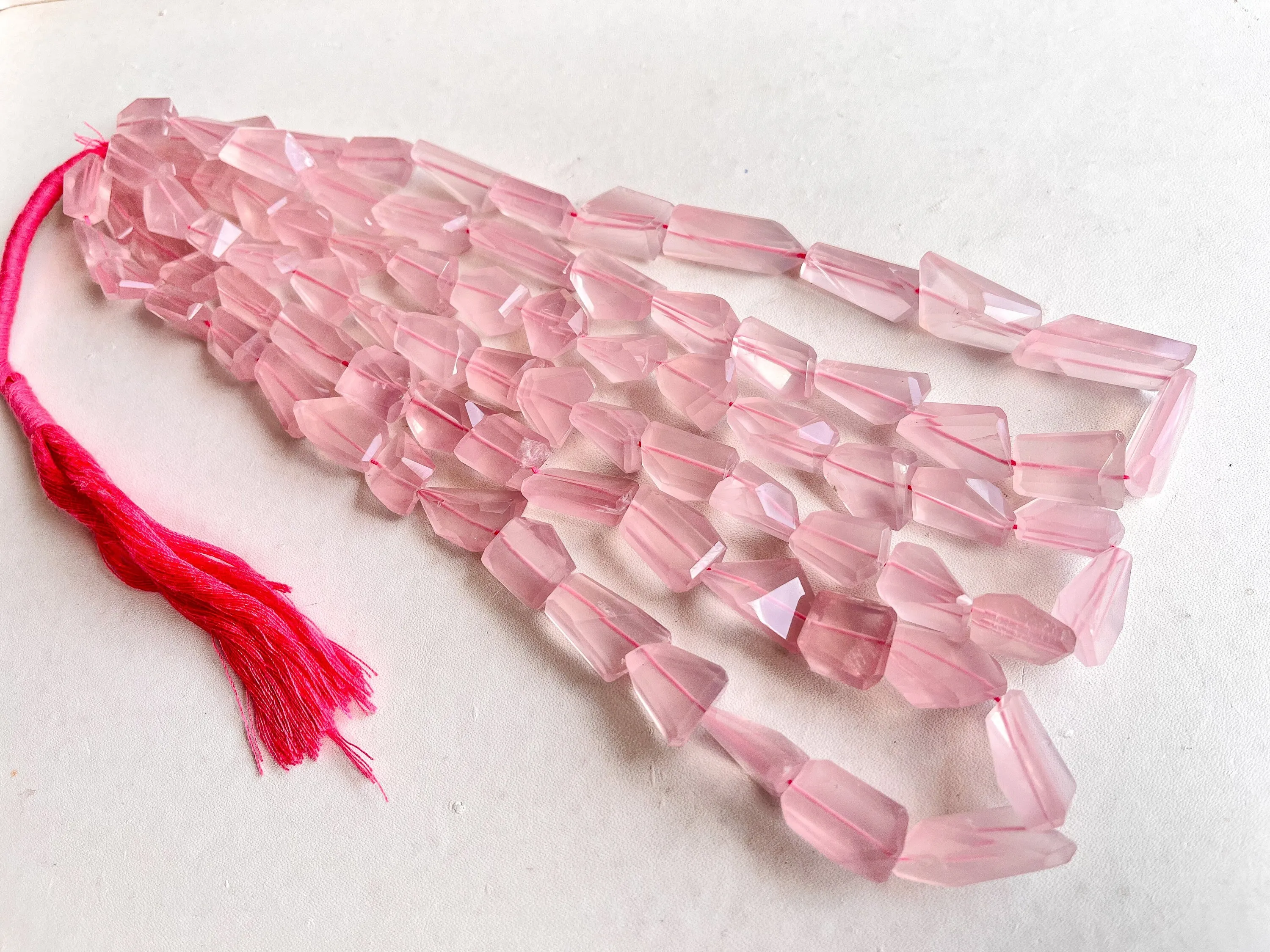 AAA Natural Rose Quartz faceted Tumble Shape Clear Quality Beads