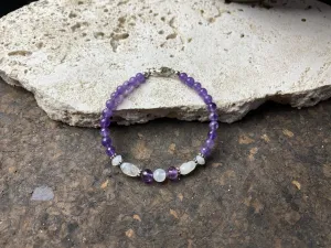 Amethyst and Moonstone Bracelet