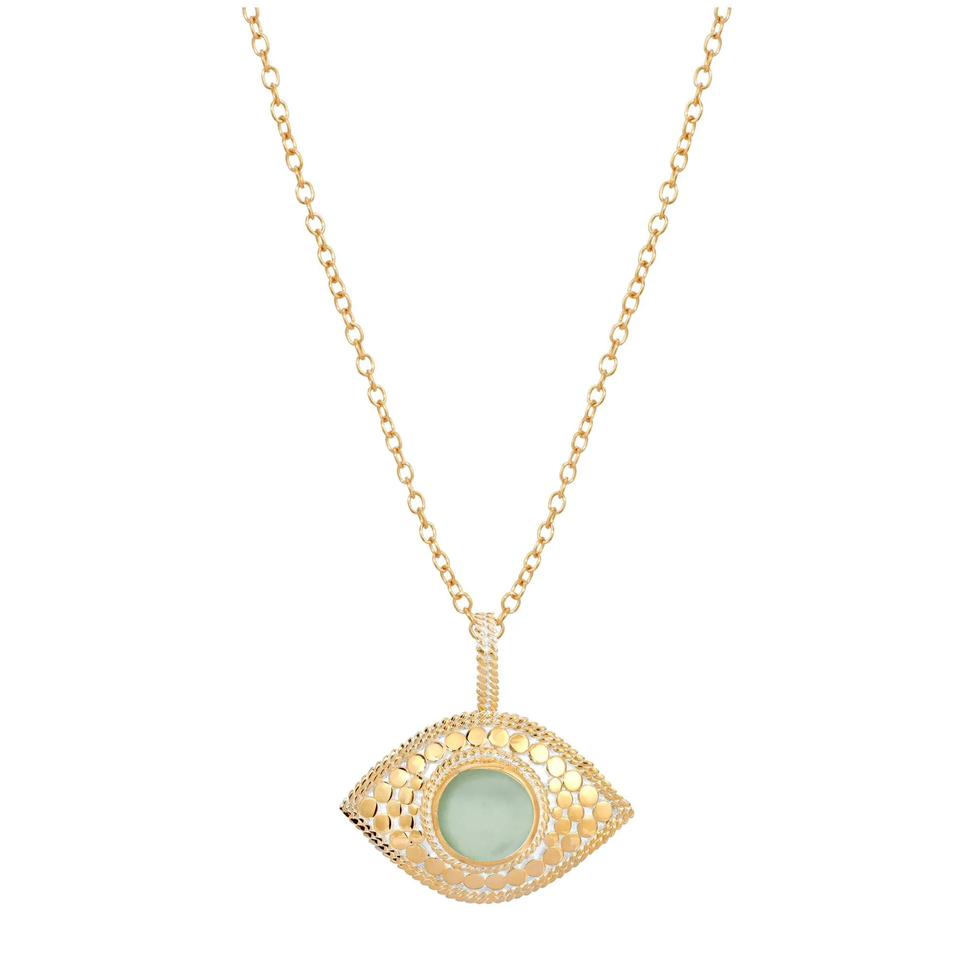 Anna Beck Gold Evil Eye Green Quartz Necklace