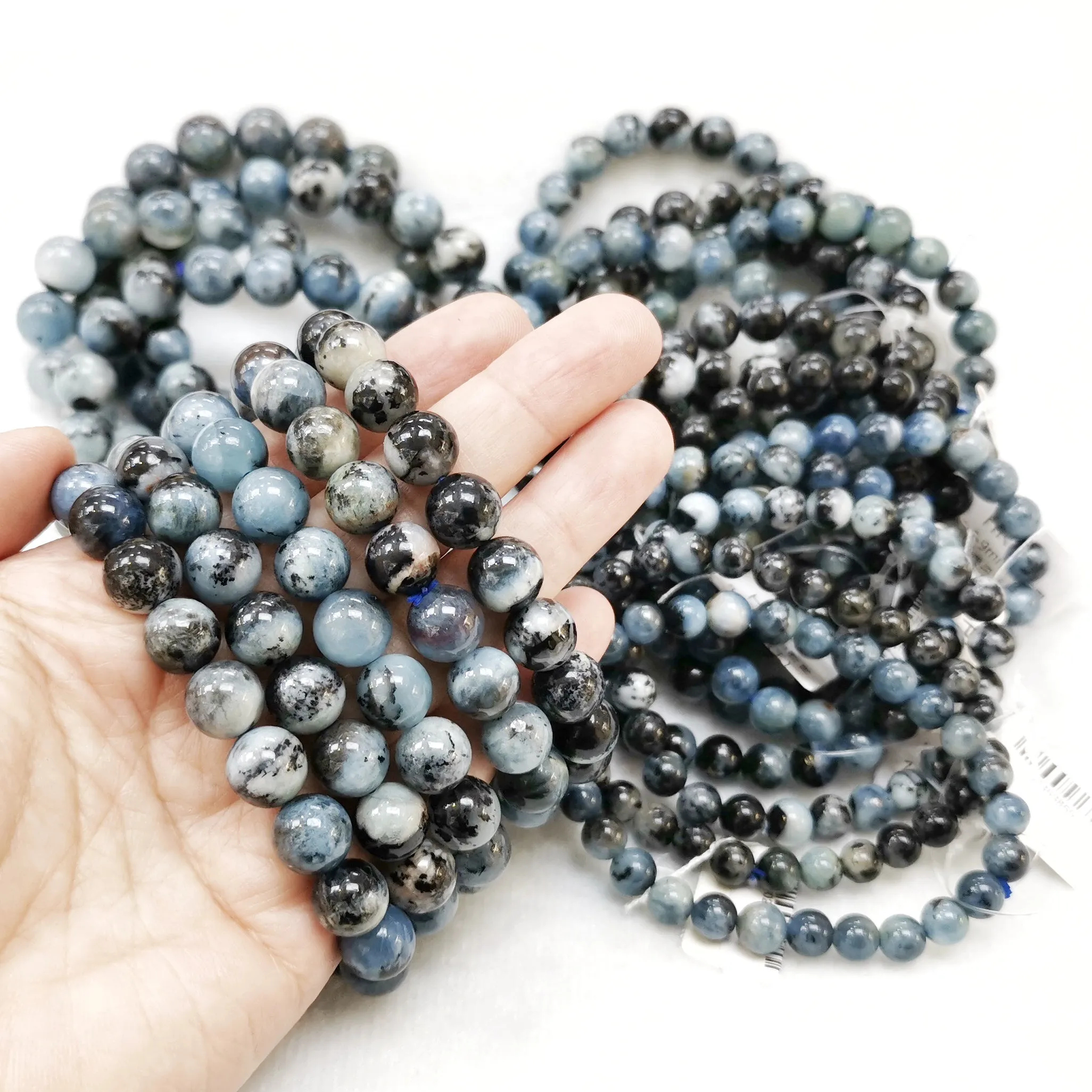 Aquamarine, Biotite Inclusions, Bracelet, Single-Loop Elastic | 海藍寶, 黑雲母共生, 單圈手鏈
