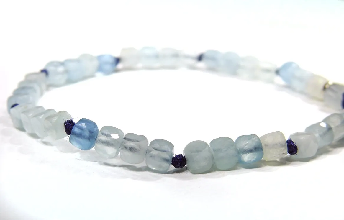 Aquamarine Cube Bracelet
