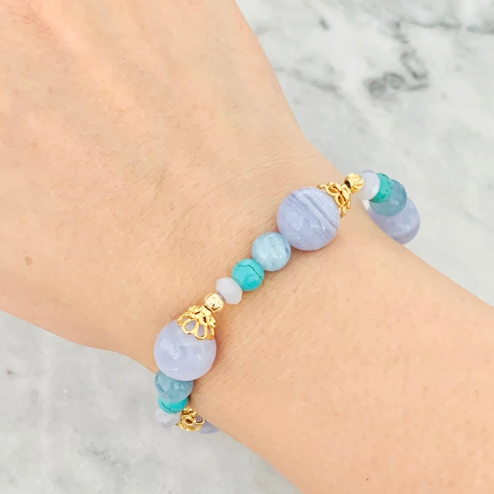 Aquamarine Rainbow Bracelet