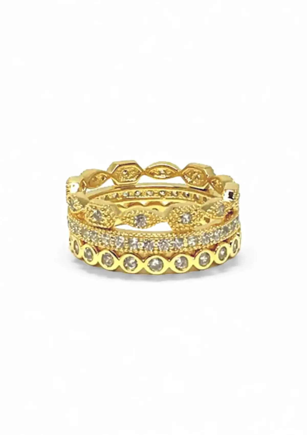 Ariana Gold Stackable Ring Set Of 3