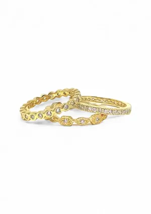Ariana Gold Stackable Ring Set Of 3