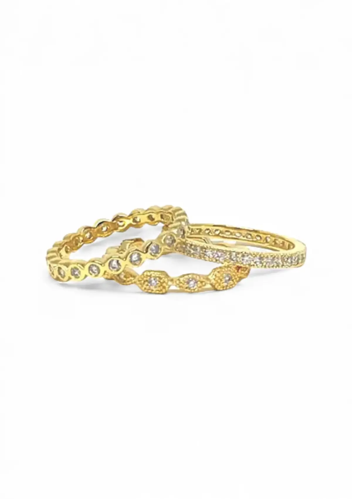 Ariana Gold Stackable Ring Set Of 3