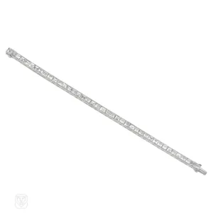 Art Deco emerald cut diamond line bracelet