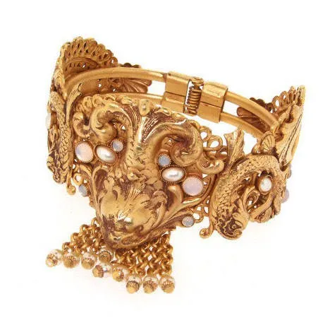 Askew London Braceket Handmade Gold Plated Dolphin Pearl
