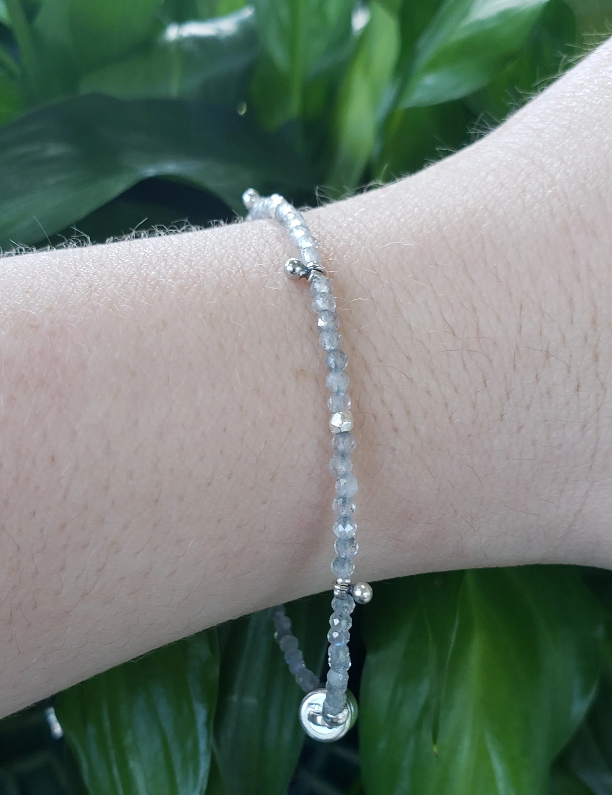 AVF Labradorite & Silver Beaded Bracelet (SI3652 & SI3646)