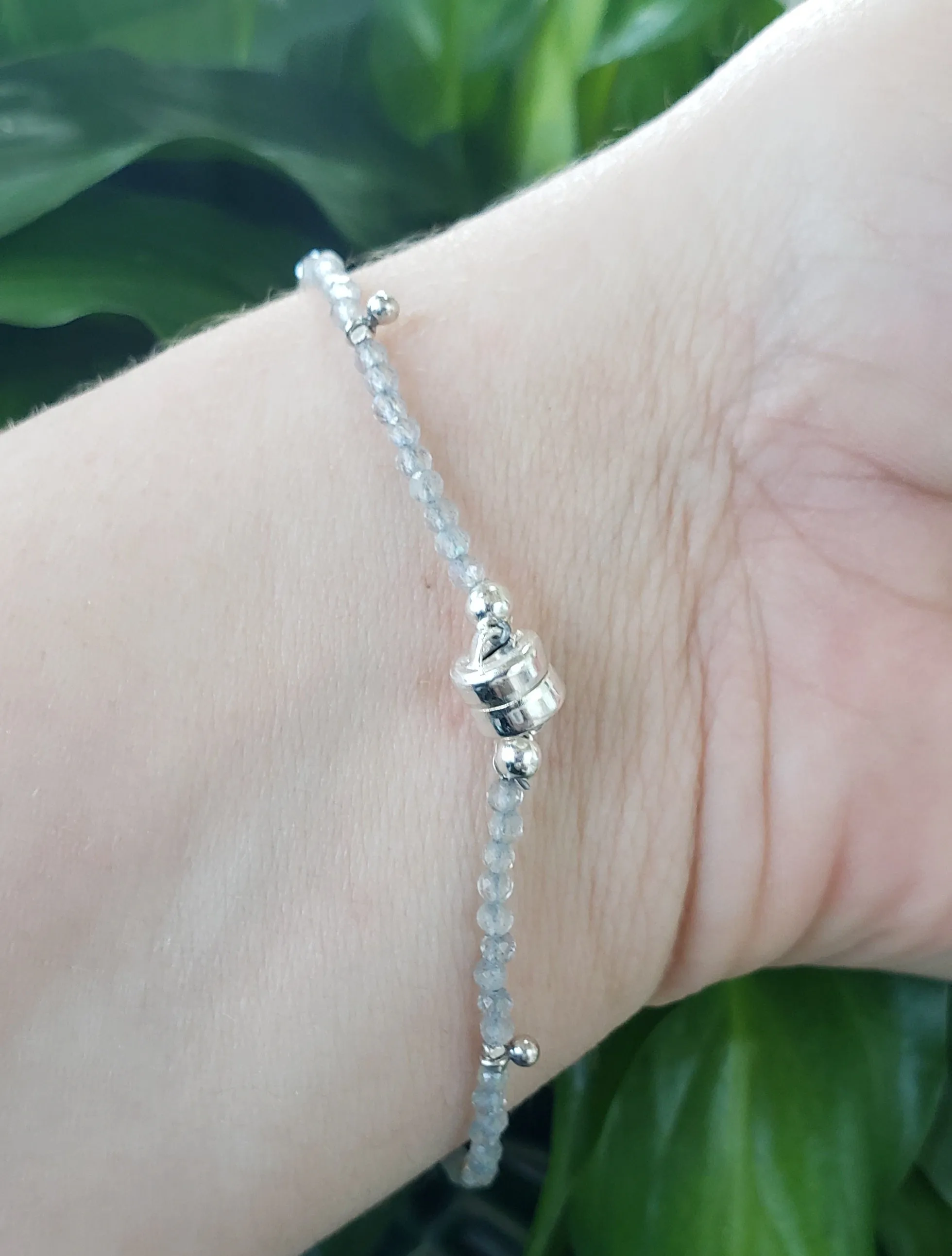 AVF Labradorite & Silver Beaded Bracelet (SI3652 & SI3646)