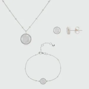 Barcelona June Birthstone Moonstone & Silver Jewellery Set